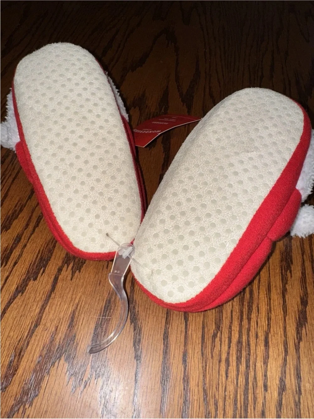 NWT Boys Girls Santa Slippers Light Up Nose Large 4T / 5T Christmas Holiday 8-13